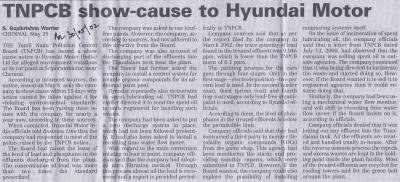 TNPCB show-cause to Hyundai Motor
