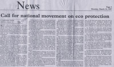 Call for national movement on eco protection