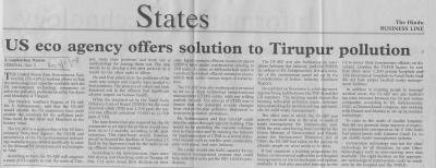 US eco agency offers solution to Tirupur pollution