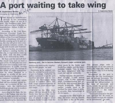 A port waiting to take wing