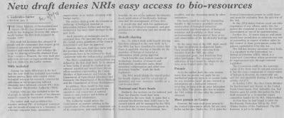 New draft denies NRIs easy access to bio-resources