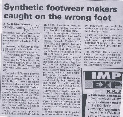 Synthetic footwear makers caught on the wrong foot