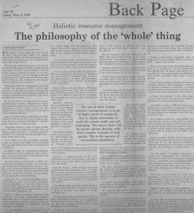 The philosophy of the 'whole' thing