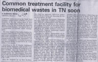 Common treatment facility for biomedical wastes in TN soon