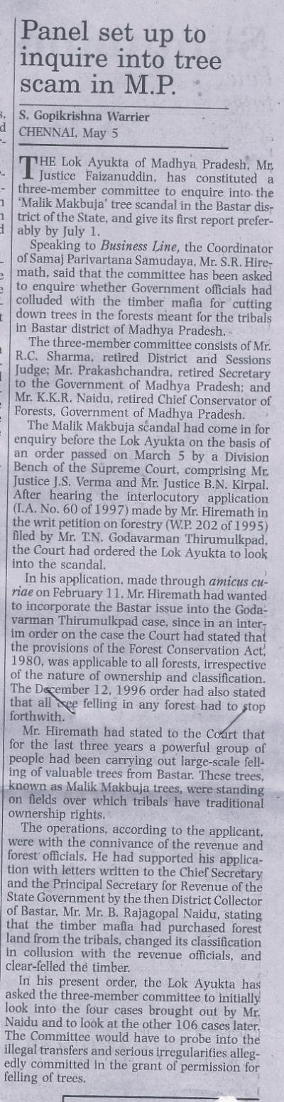 Panel set up to inquire into tree scam in M.P.