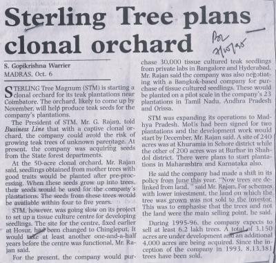 Sterling Tree plans clonal orchard