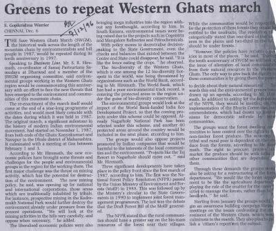 Greens to repeat Western Ghats march