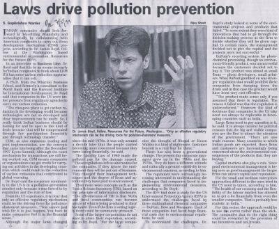 Laws drive pollution prevention