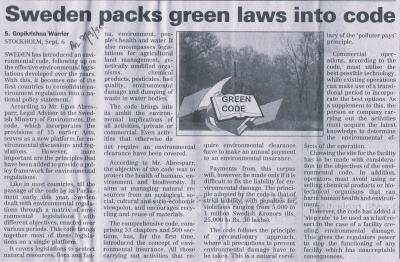 Sweden packs green laws into code