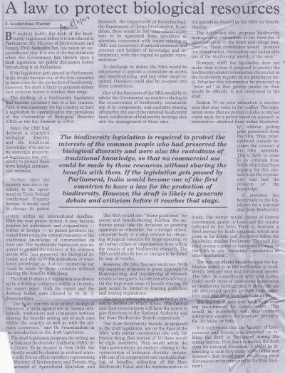 A law to protect biological resources