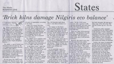 'Brick kilns damage Nilgiris eco balance'