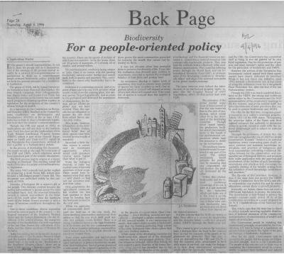 For a people-oriented policy